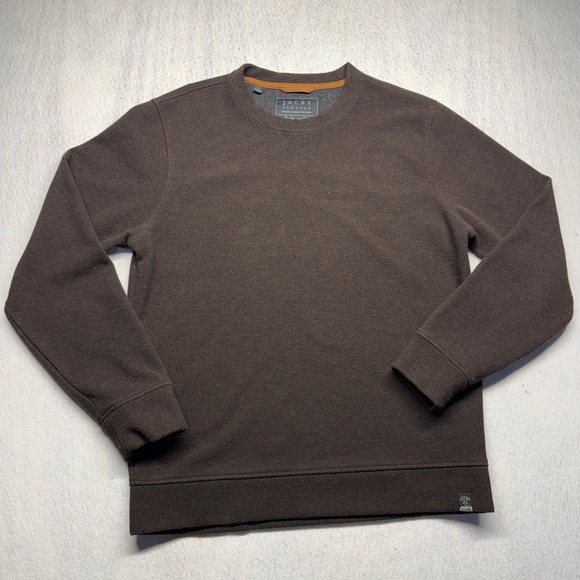 Jachs Ny Other - Jachs NY‎ Mens Brown Textured Fleece Wool Blend Crewneck Sweatshirt Pullover Med